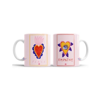 751879-MLA75724214778_042024,Taza De Cerámica Cartas Tarot Corazon Paz Empatia Mod 06