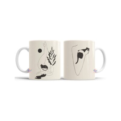760083-MLA75723723348_042024,Taza De Cerámica Meditación Cartas Tarot Gato Luna Mod 05