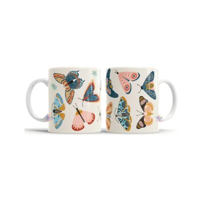 845471-MLA75890843589_042024,Taza De Cerámica Mariposas Cartas Tarot Ojo Sol Luna Mod 04