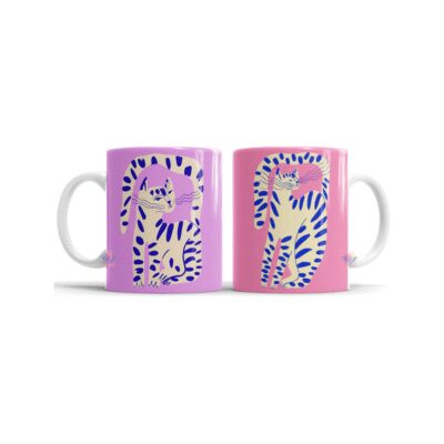 872924-MLA75890871659_042024,Taza De Cerámica Meditación Cartas Tarot Ojo Sol Gato Mod 02
