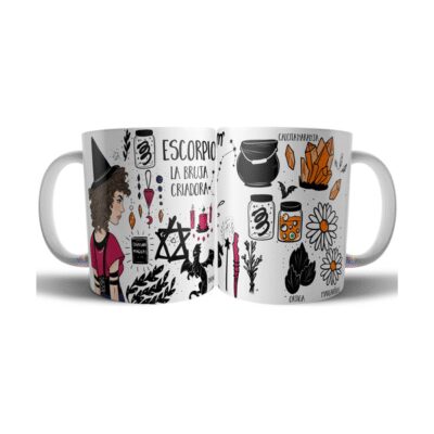 832144-MLA75723626868_042024,Taza Cerámica Bruja Zodiaco Signo Escorpio Astrologia Tarot