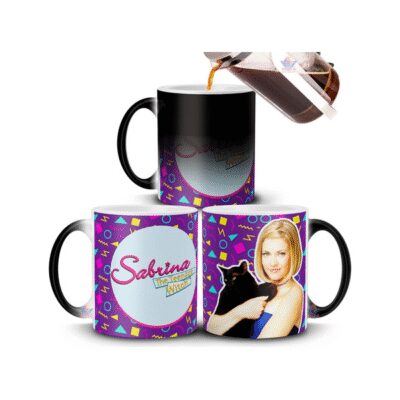 641305-MLA75523936429_042024,Taza Mágica Cerámica Sabrina Bruja Adolescente Gato Salem