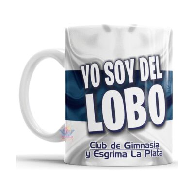 706316-MLA75660800199_042024,Taza De Cerámica Gimnasia Y Esgrima Lobo La Plata Fútbol