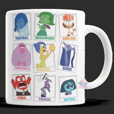 Taza Cerámica Intensamente Emoción Tristeza Alegría Ansiedad Furia