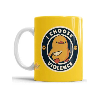 934732-MLA76162808402_052024,Taza Pollito Cuchillo Pollo Violencia Estres Choose Violence