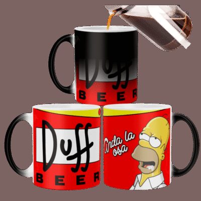 Taza Mágica Simpson Homero Anda La Osa Duff