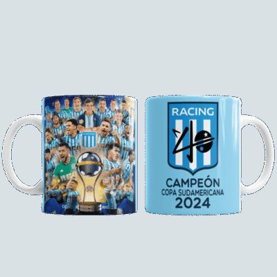 Taza De Cerámica - Racing Campeón Conmebol Sudamericana 2024
