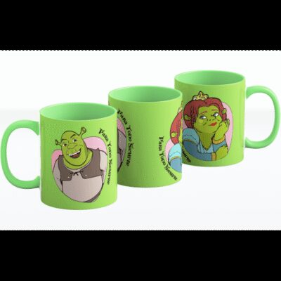 Taza Shrek Fiona Cerámica Color Ogro Amor Frase Enamorados Siempre