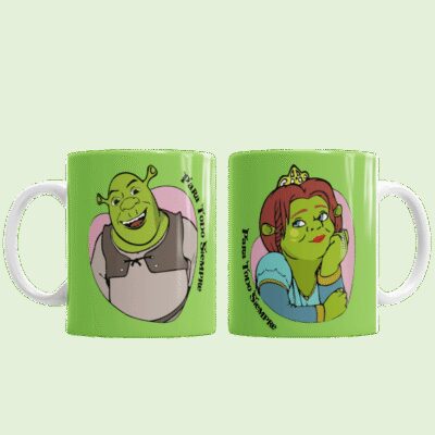 Taza Cerámica Shrek Fiona Amor Frase Ogro Enamorados Siempre